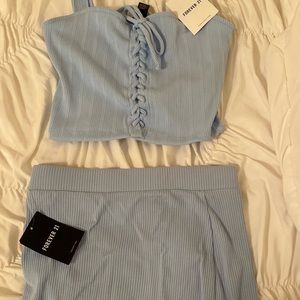 Forever 21 Blue tank top and skirt set